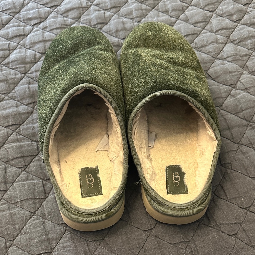 UGG Olive Green Suede Slippers